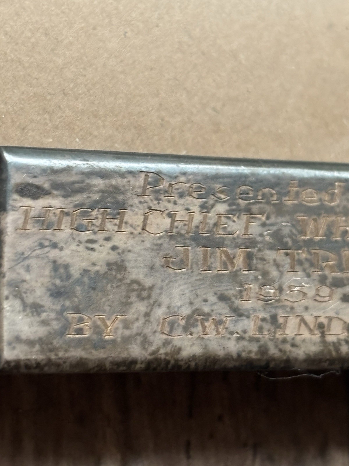 Vtg Rare 1959 Native American Chief Picture Photo Frame High Chief White Wolf