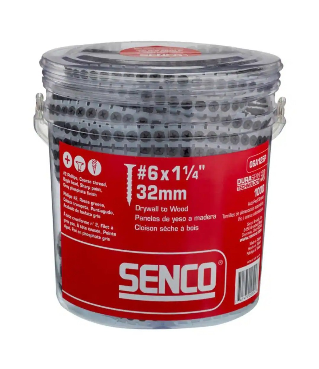 SENCO #6 1-1/4 In. Phillips Bugle-Head Collated Drywall Screw (1000-Pack)