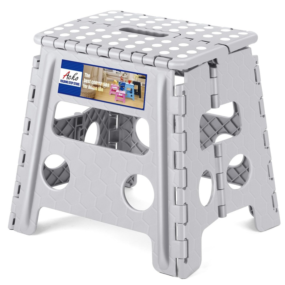 Folding Step Stool Foldable Stool 13 inch Plastic Stools for Kids and Adults ...