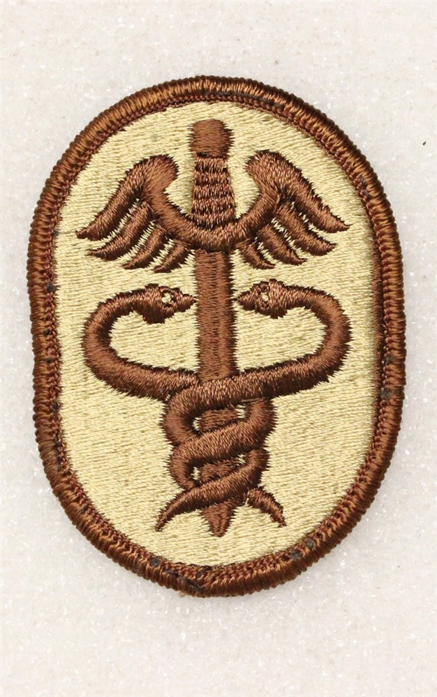 Army Patch: Health Services Command - brown/tan, merrowed edge