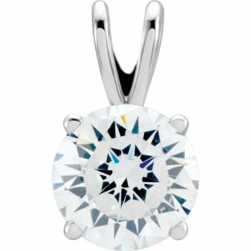 14K White Gold Round Pendant Setting Pre-Notched Mount 2.5mm-10.5mm