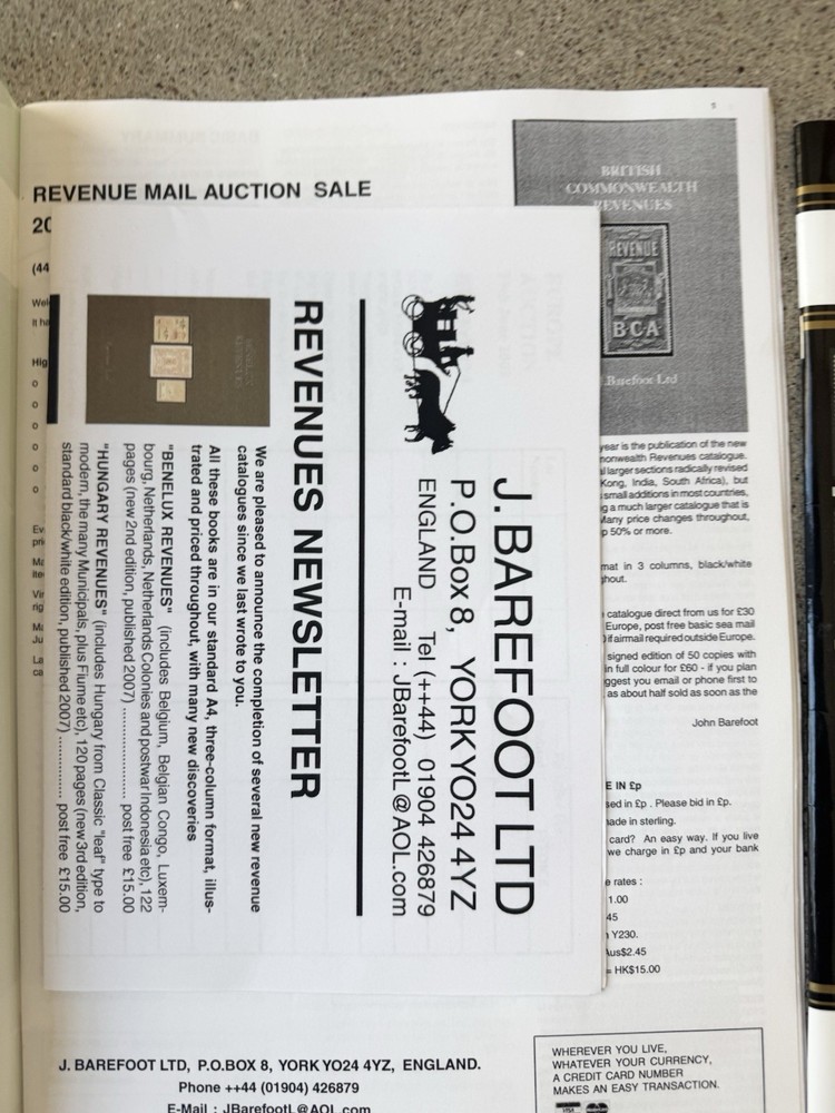 John Barefoot Revenues World 44 Europe Colonies 45 Auction Catalogs