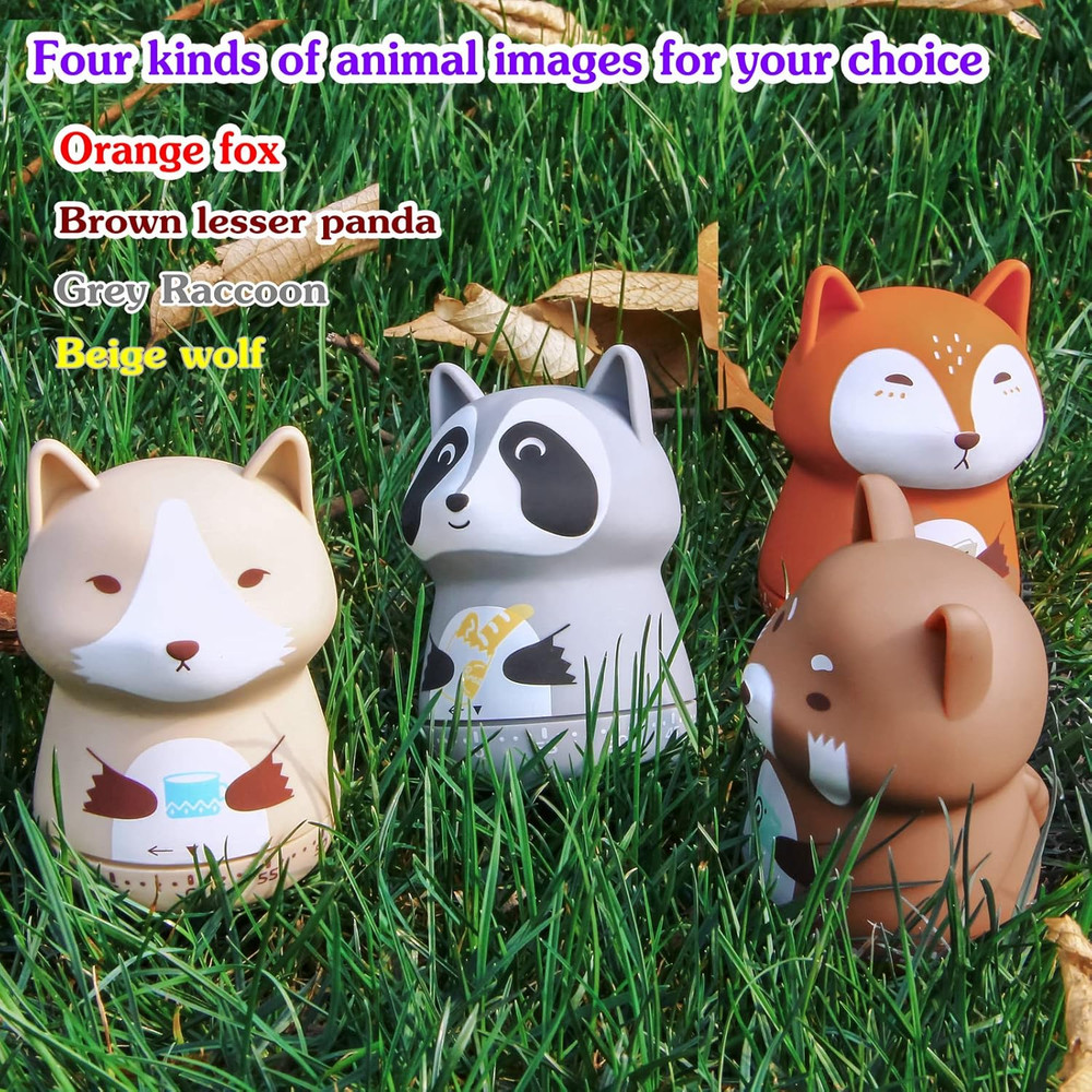 Mechanical Kitchen Timer - Cute Animal Wind up 60 Minutes Manual Countdown Timer