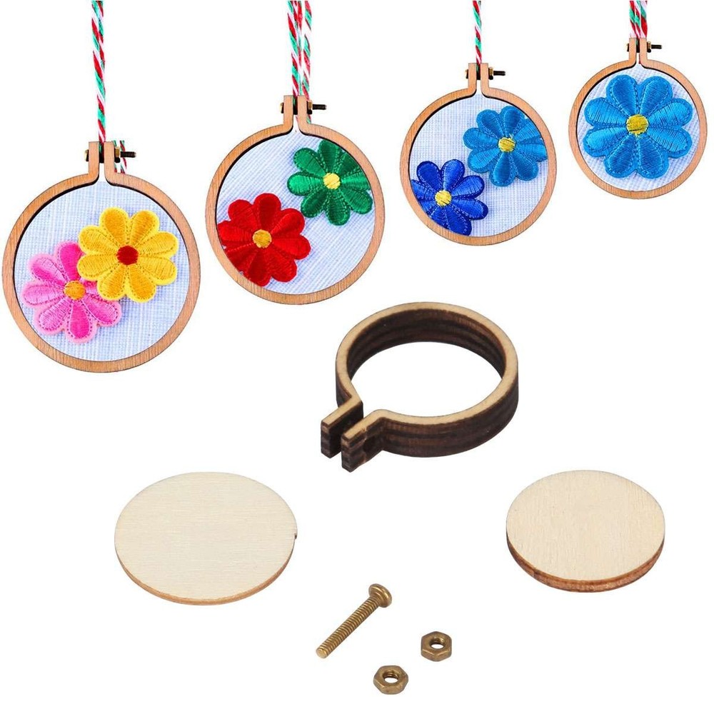Mini Embroidery Hoops Small Ring Tiny round Wood Cross Stitch for Fram