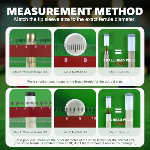 40Pcs Slip On Pool Cue Tips Replacement Kit, 4 Sizes Upgrade Pool Stick Tips