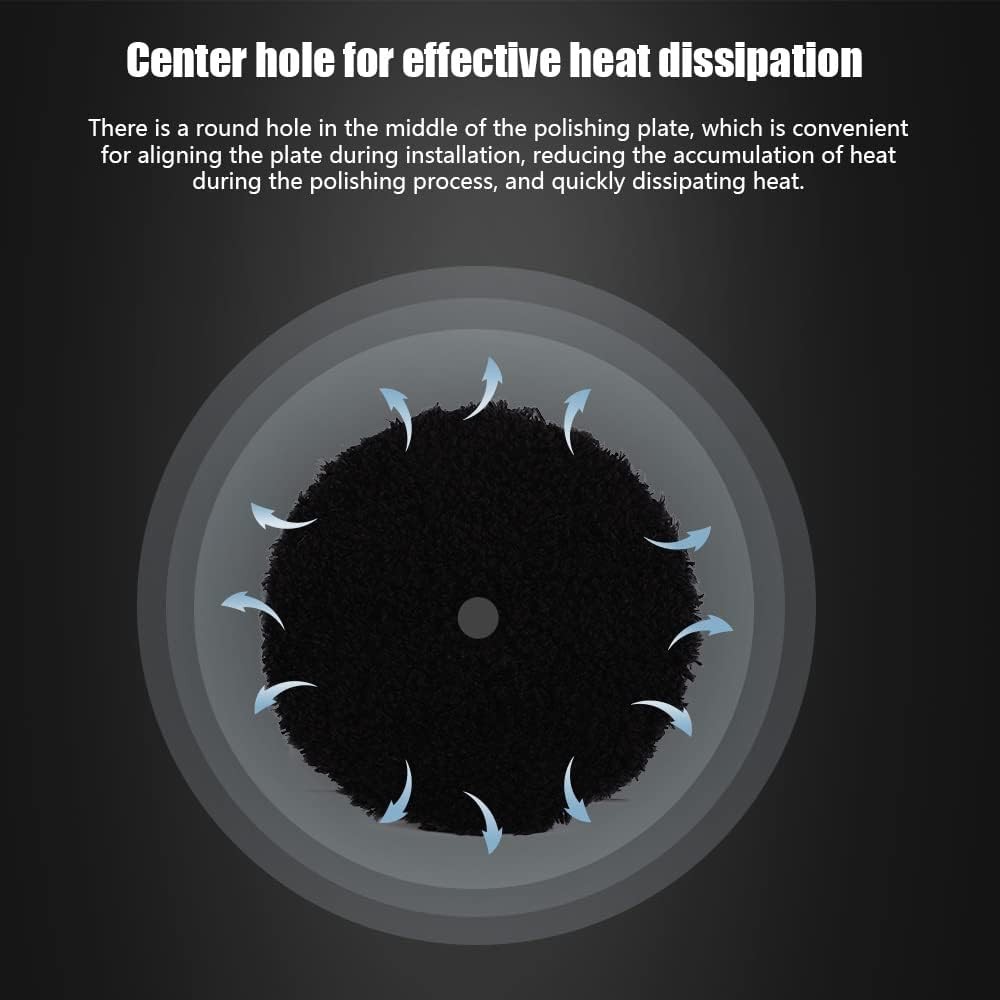 6 Inch Microfiber Polishing Pads 2-Pack Hook and Loop Backing for Car Buffer