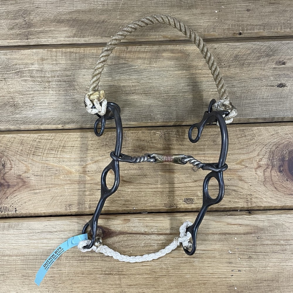 Dutton Combination Hackamore With Twisted Wire Dogbone Mouthpiece Bit
