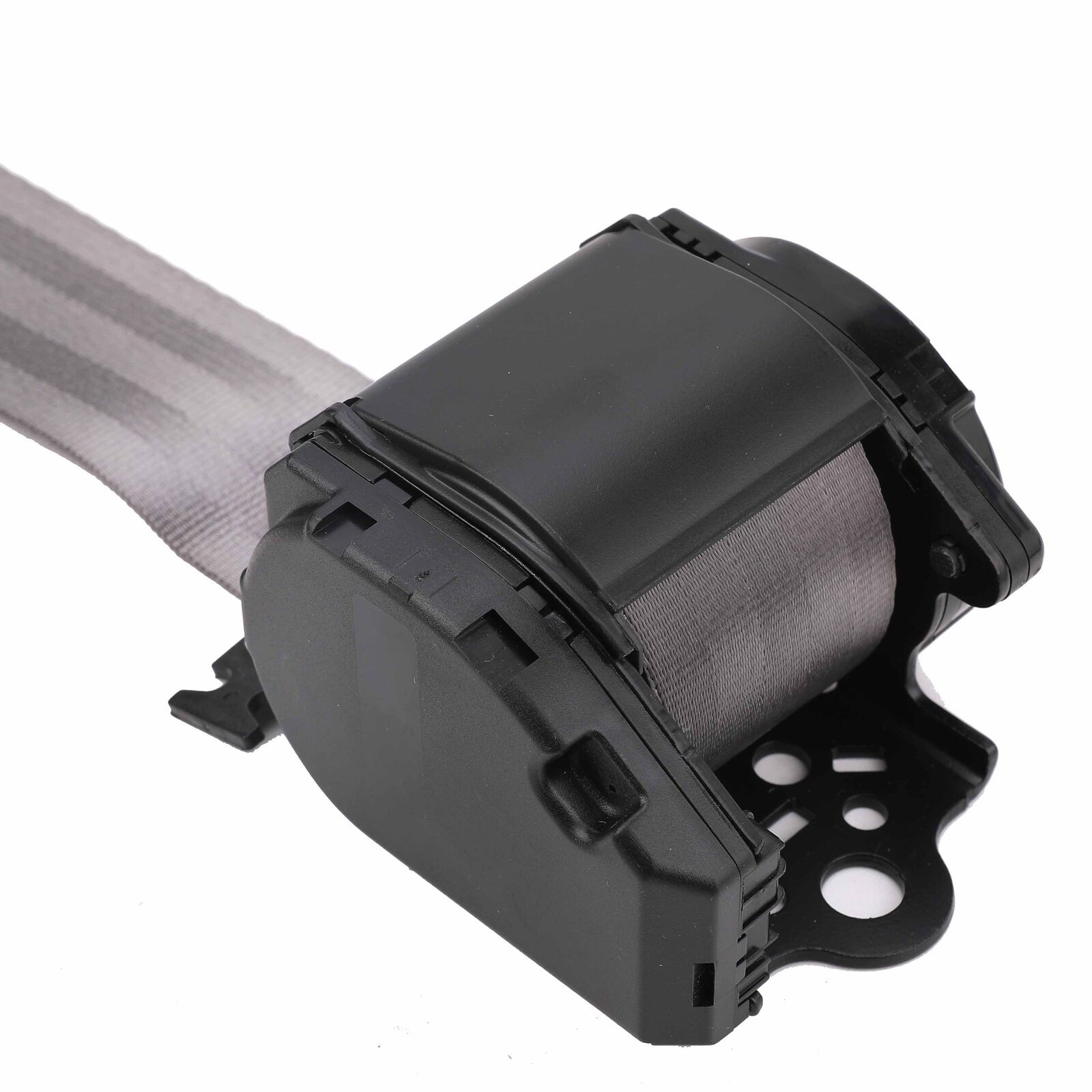 2 Retractable 3 Point Safety Gray Seat Belt Straps Vehicle Adjustable Belt Kit