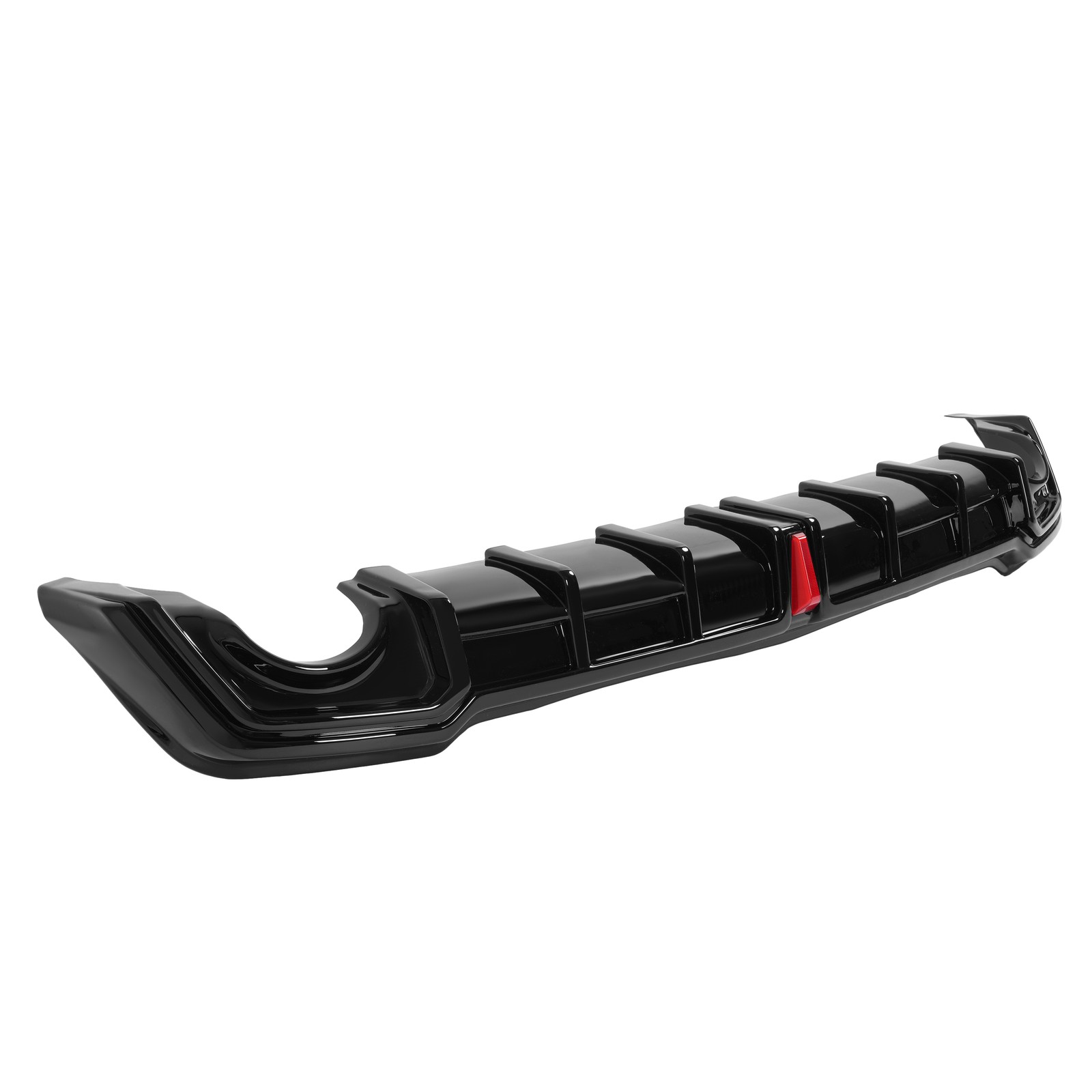 Rear Diffuser + Corner Spats W/LED For 2022-26 Honda Civic Sedan 4Dr Gloss Black