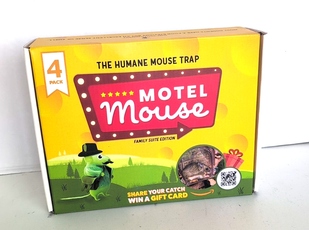 Motel Mouse Humane No Kill Live Catch and Release Mouse Traps Reusable 4 pack