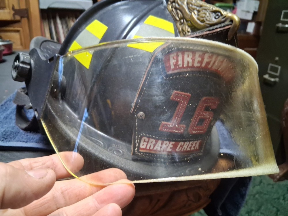 Fire-Dex 1910 Fireman Helmet VGC w/brass eagle