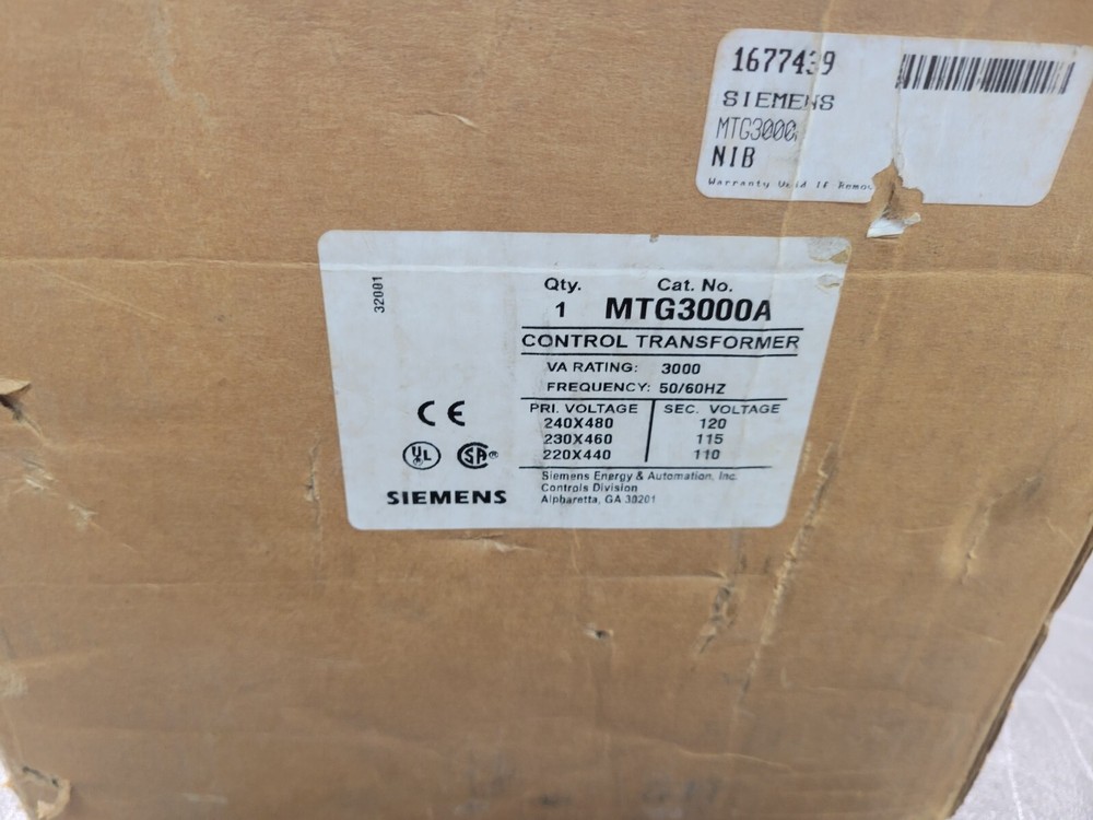 Siemens MTG3000A Control Transformer NEW NOS