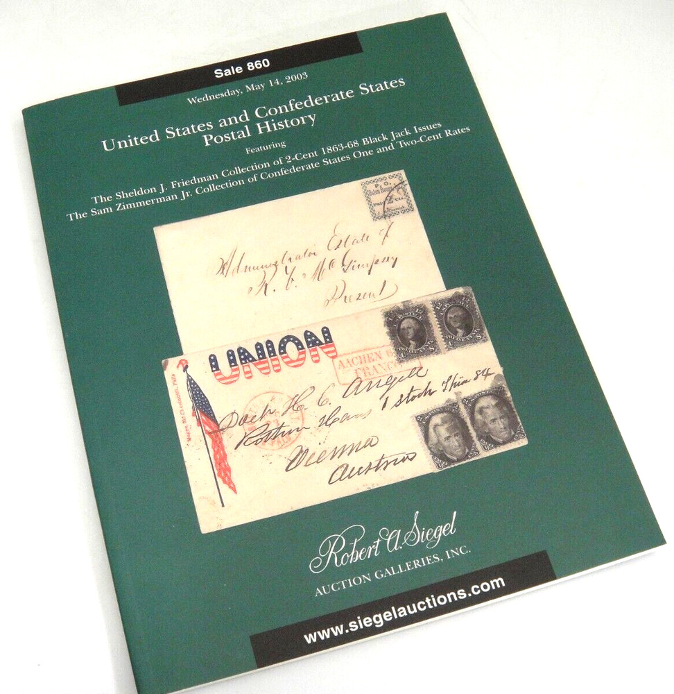 Siegel Stamp Auction Catalog 2003 Confederate States Black Jack Issues Waterbury