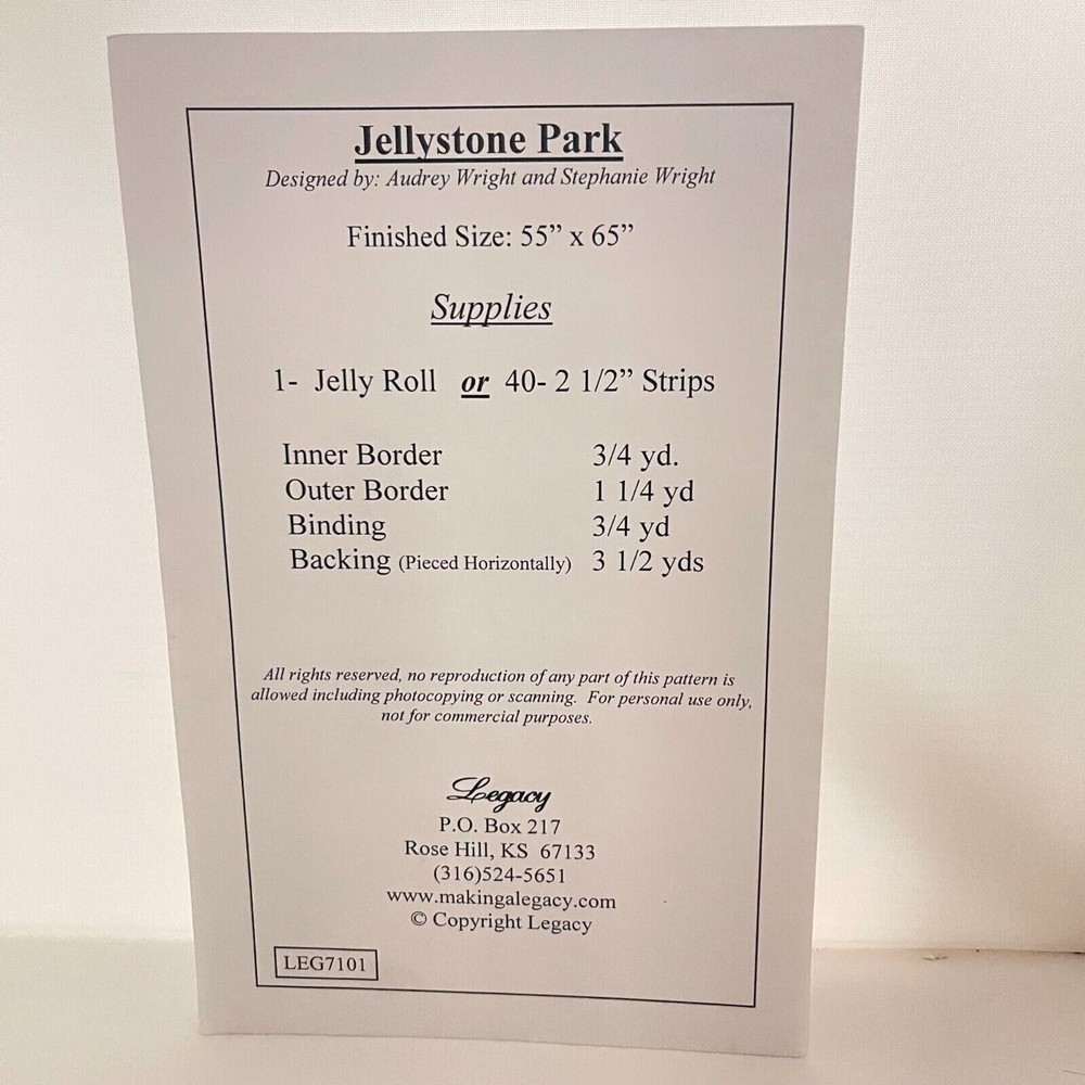 #5523 Legacy Patterns Jellystone Pack Quilt Sewing Pattern