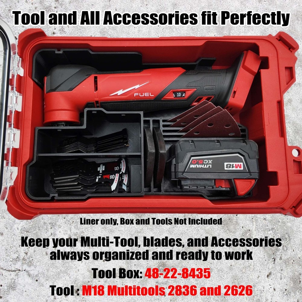 M18 Multitool Organizer for Milwaukee Compact Packout insert 2836 and 2626