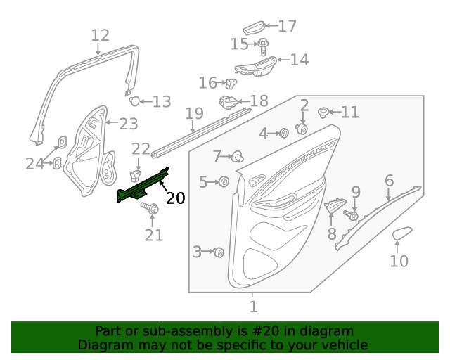 Genuine GM Passenger Side Rear Door Armrest Pull Cup Bracket 22930698