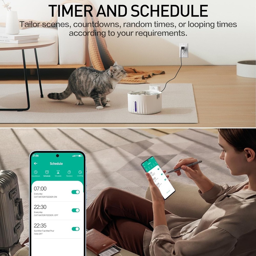 2 Pack WiFi Smart Plugs, App Controlled Outlet with Timer & Schedule