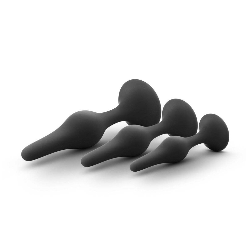 Blush Luxe Beginner Silicone Satin Smooth Anal Training Plug Kit Suction Cup