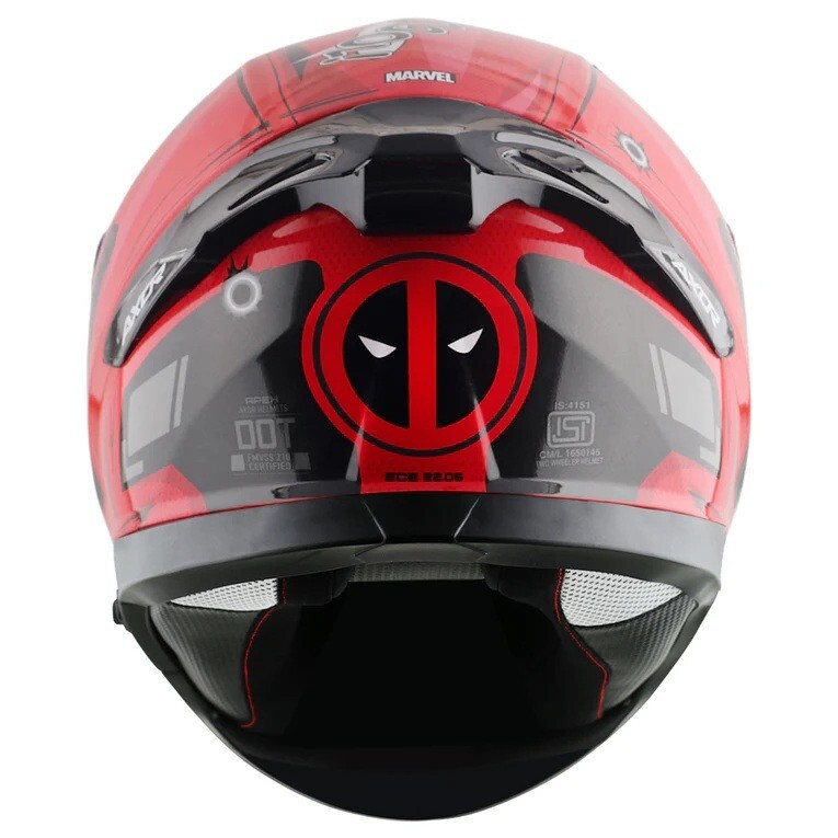 AXOR "Apex Marvel DEADPOOL" DOT & ECE Approved Full Face Motorcycle Helmet