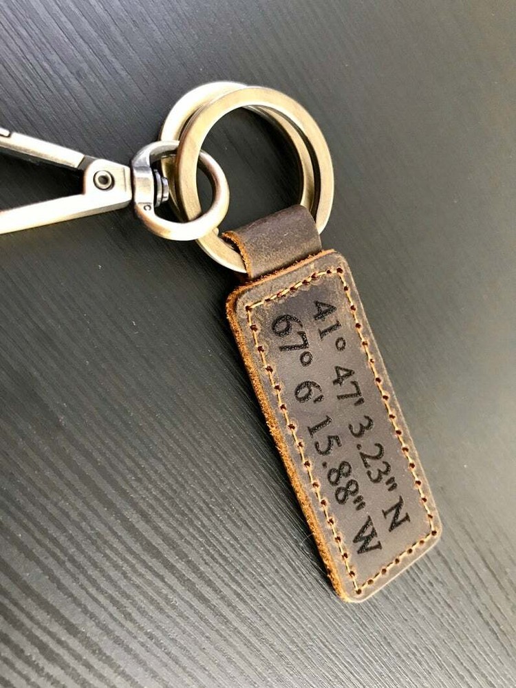 Personalized Keychain, Customized Leather Keychain