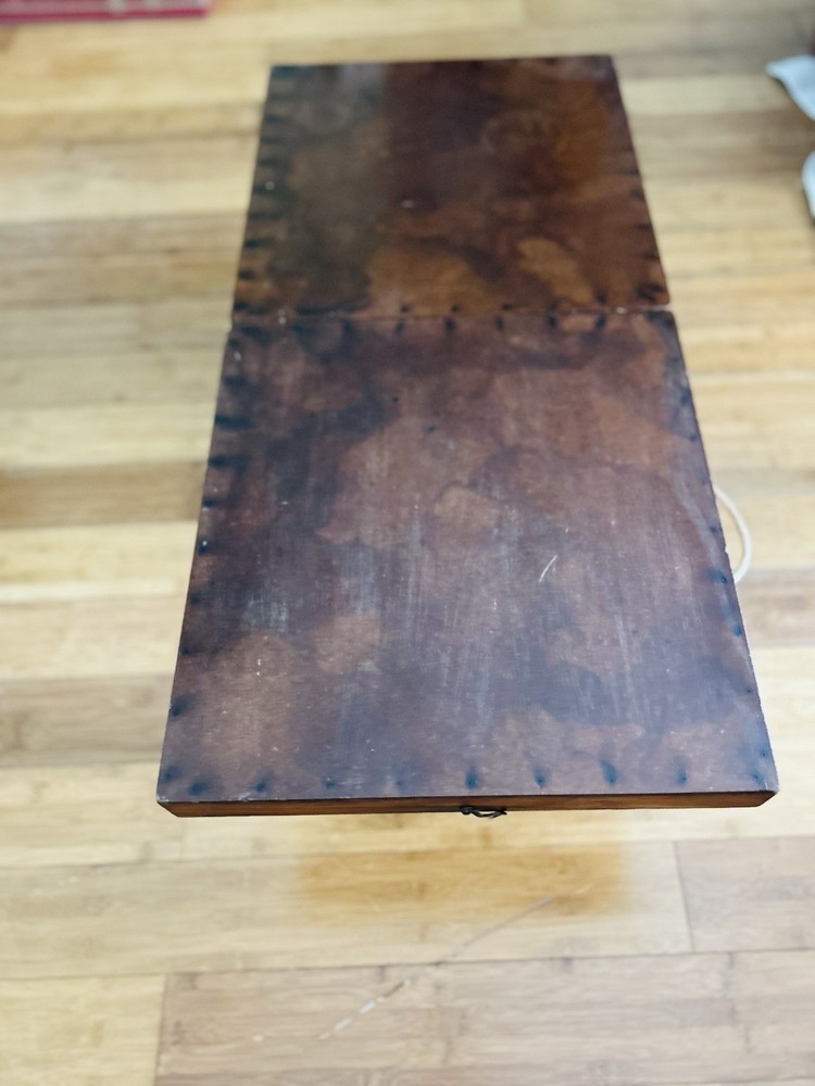 Small Antique Wood Folding Table 34”Collapsible