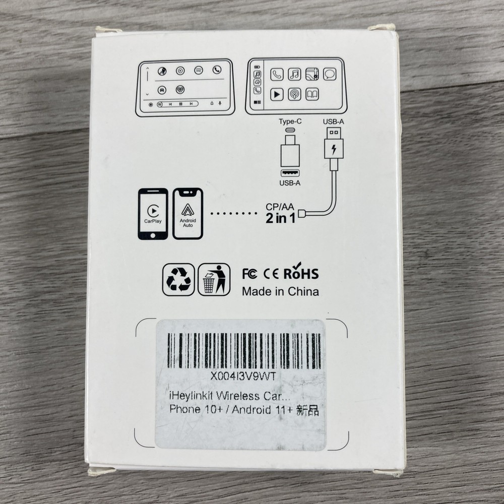 iHeylinkit 2025 Wireless CarPlay Adapter Wired to Wireless iOS/Android Auto Plug