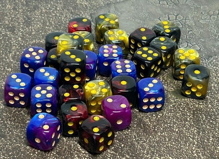 Ready To Roll Dice Pack 30x Marble Effect D6 Dice