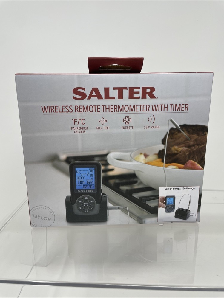 NEW SALTER Wireless Remote Thermometer with Timer