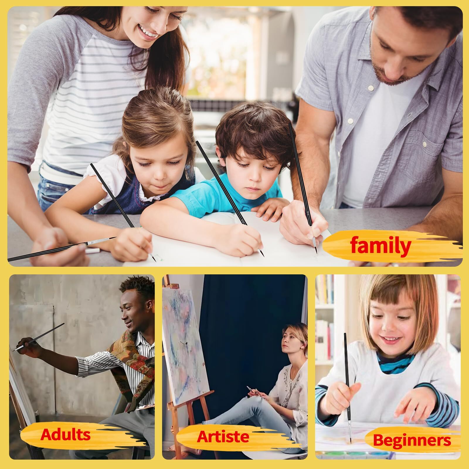 30 Pcs Miniature Tiny Detail Paint Brushes Fine Tips Mini Artist Liner Brush