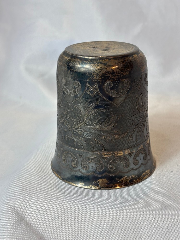 1872 Russian Cup 84 Silver Stamp Hallmarked Monogrammed EB & Dated 1904