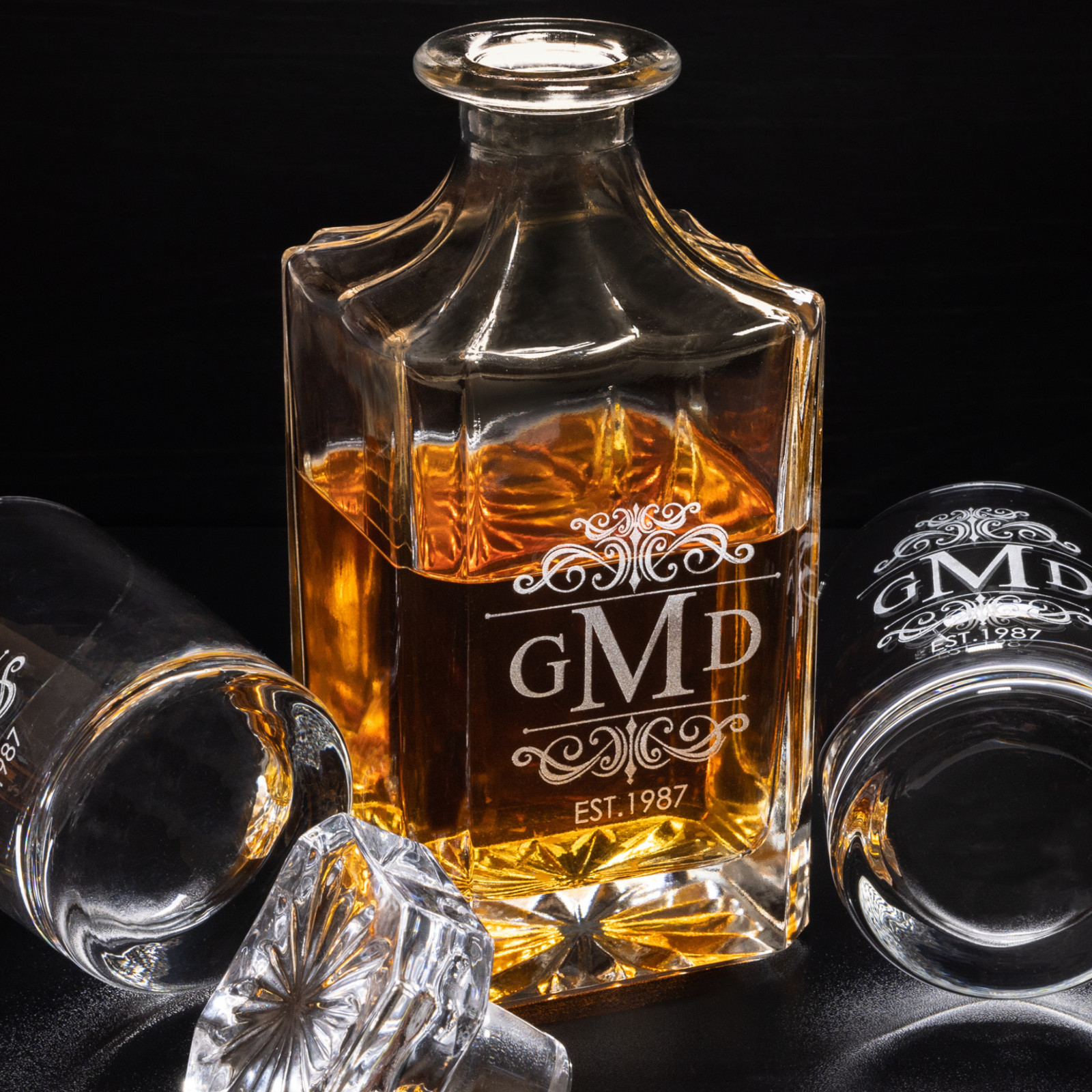 Personalized Whiskey Decanter – 750ml Engraved Whisky Decanter Glass And Stopper
