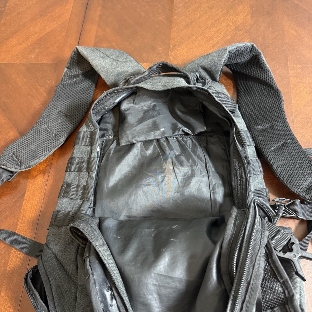 Samurai Tactical Black Backpack MOLLE System Military Style Utility Pack