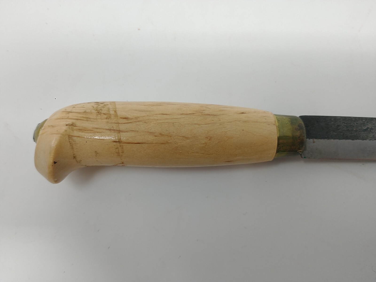 Vintage Yllas Finnish Puukko Sami Knife with Reindeer Fur Sheath