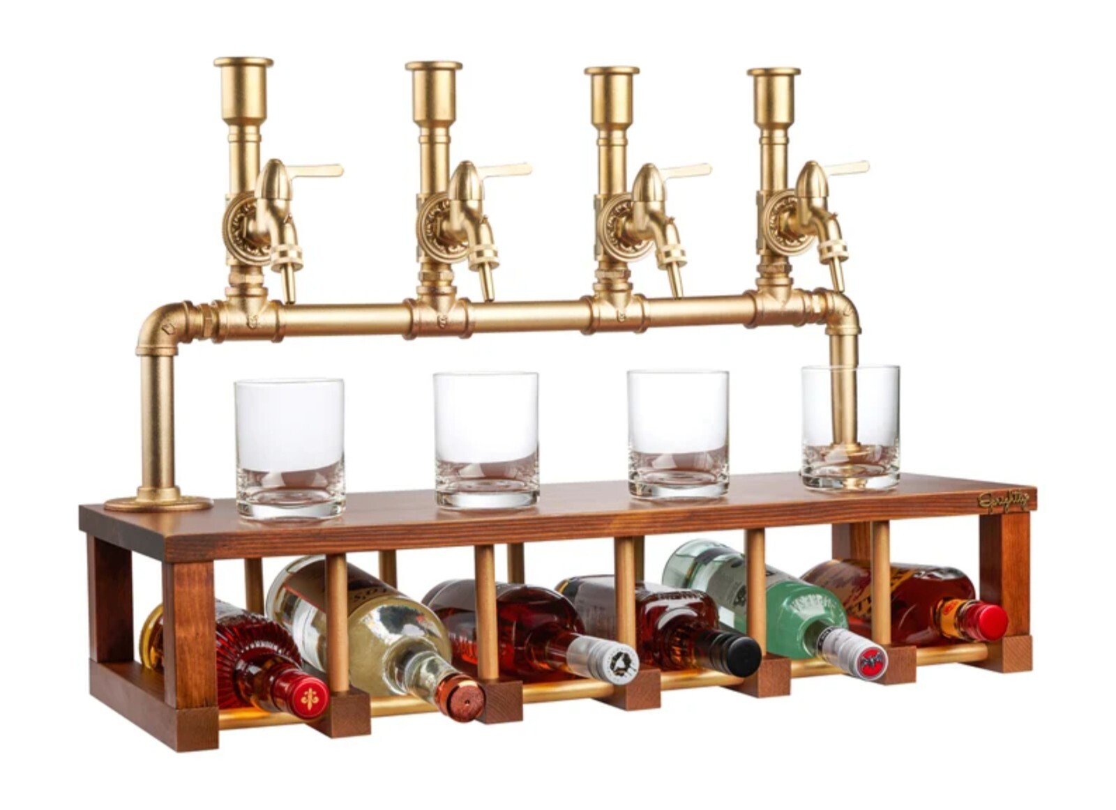 Liquor Dispenser for Home Bar, Liquor 4 Bottle Pourers, Spirit Aerator, Wine Tap