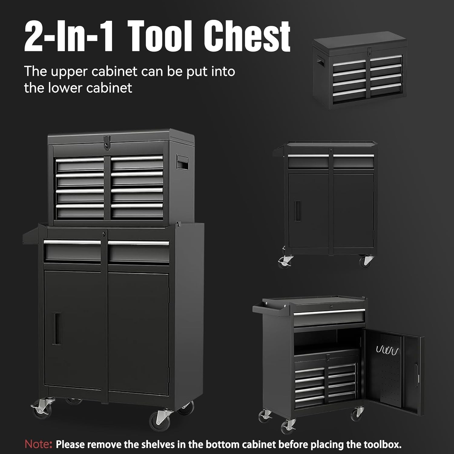 Rolling Tool Chest with Drawers Tool Organization Box Storage Cabinet for Garage
