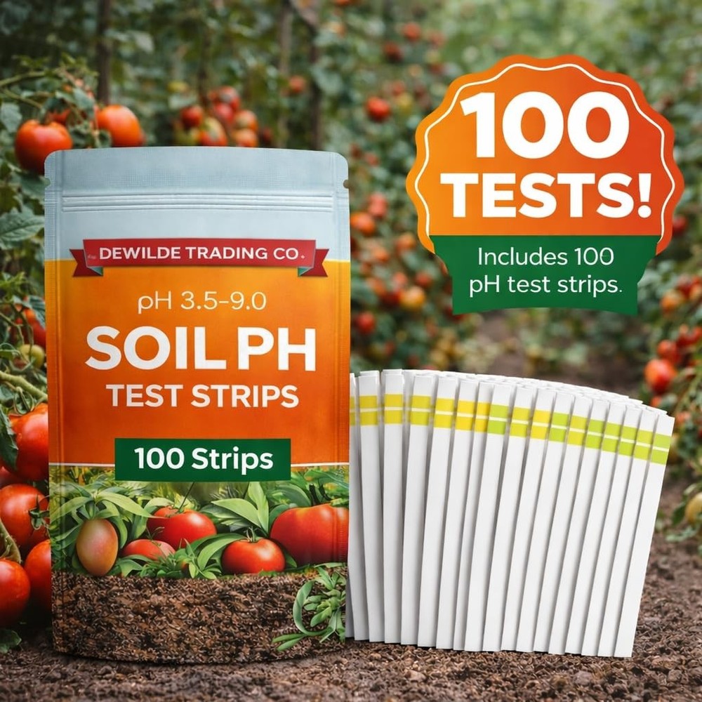 Soil pH Paper Test Kit – 100 Tester Strips (3.5-9 Range) – Use for Testing Ga...