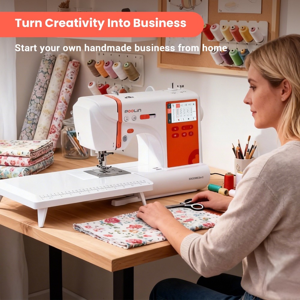 POOLIN EOC03RE(2in1) Sewing and Embroidery Machine Computerized With SOFTWARE.