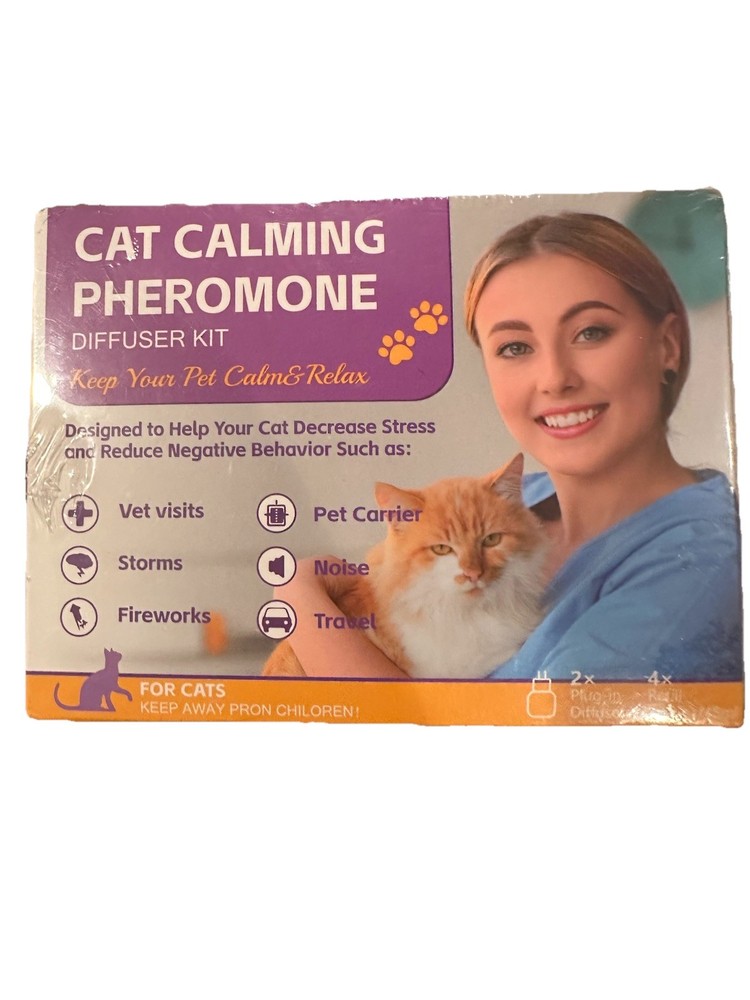 Cat Calming Pheromone Diffuser Kit 2 Diffusers X 4 Refills