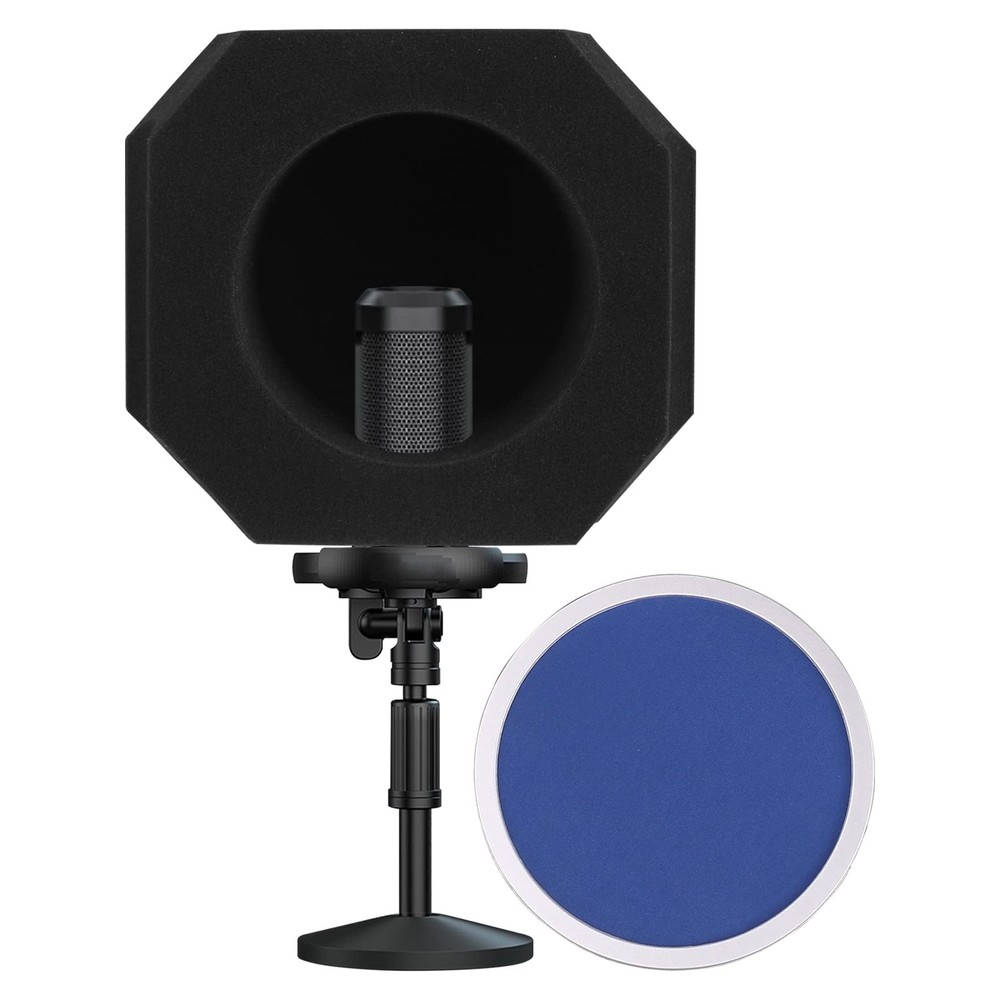 Professional Microphone Isolation Shield with Pop Filter,Reflection Filter fo...