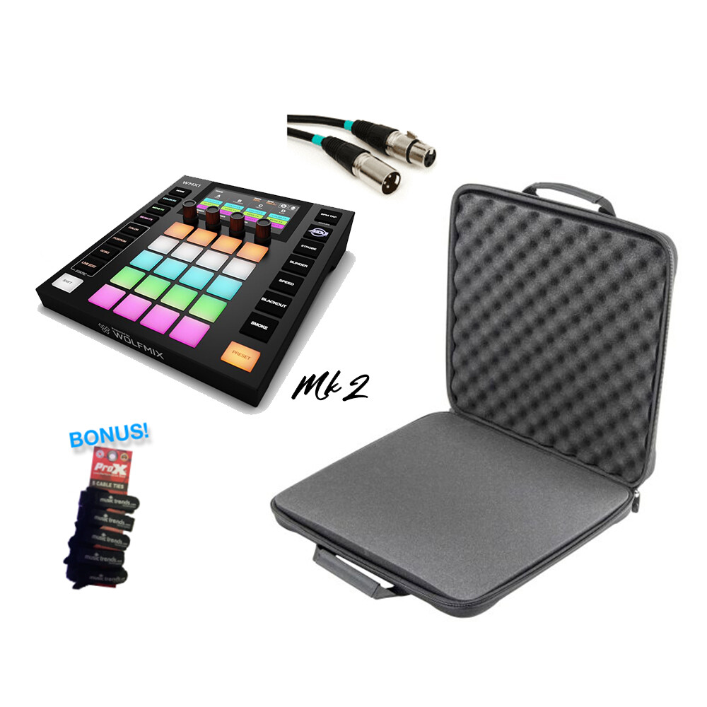 ADJ Wolfmix Mk2 standalone lighting control system w/ 17" Large Case + DMX Cable