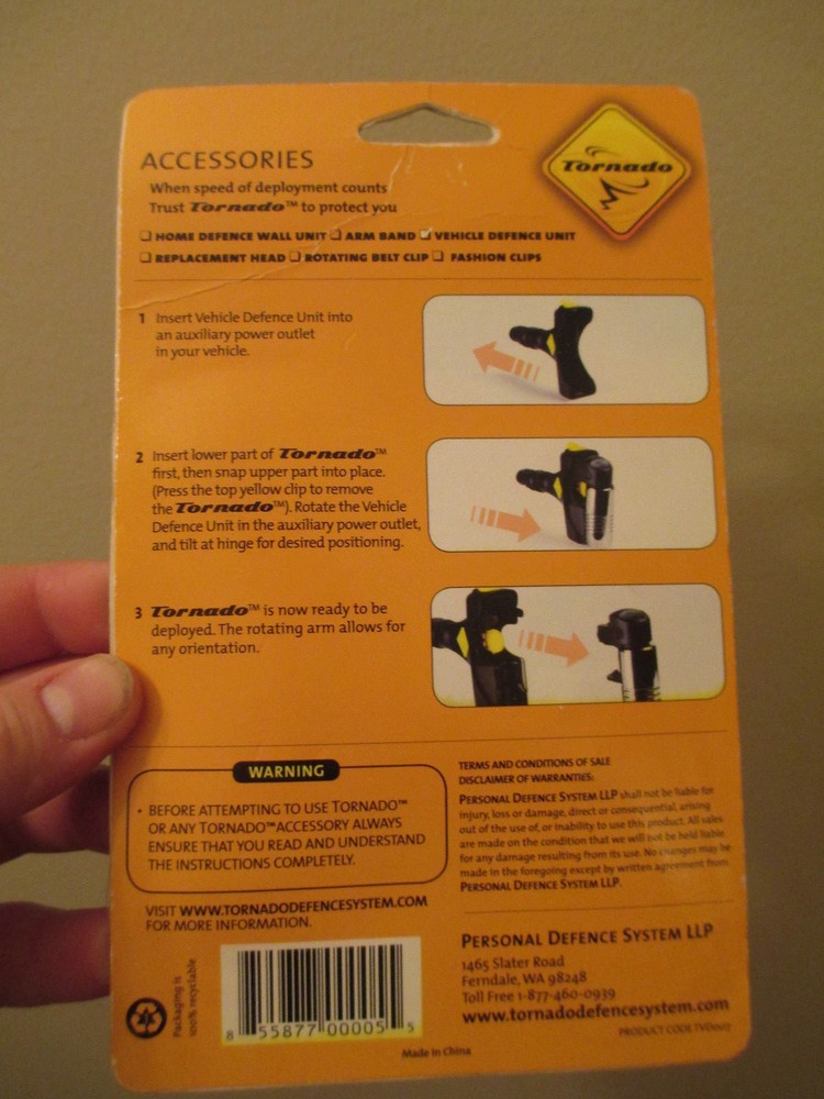 TORNADO PERSONAL DEFENCE SYSTEMS - VEHICLE DEFENCE UNIT