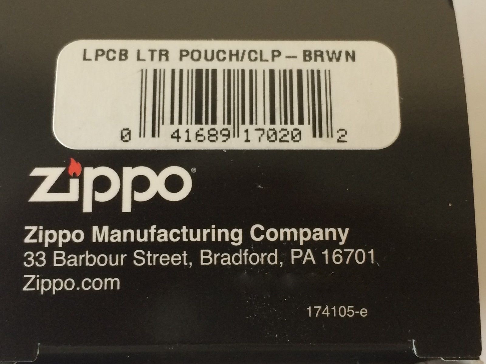 Zippo Brown Leather Lighter Pouch With Clip, Item LPCB, New In Box