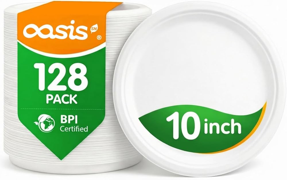 10 Inch postable Disposable Paper Plates, Lar Round Dinner Plates,