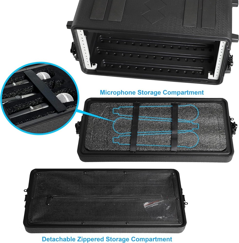 Effects Rack Case 4U - Watertight, Shock Mount, 11" Depth