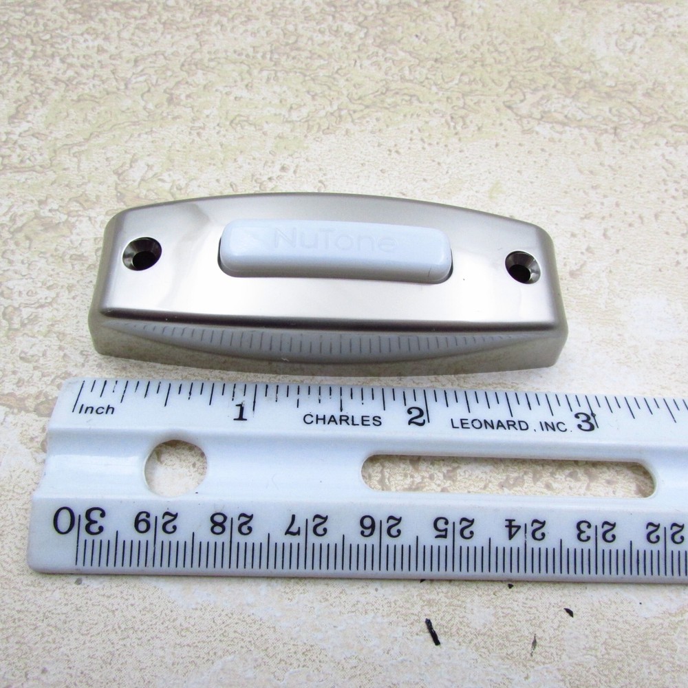 NuTone PB7LSN Wired Lighted Rectangular Satin Nickel Pushbutton Doorbell Button