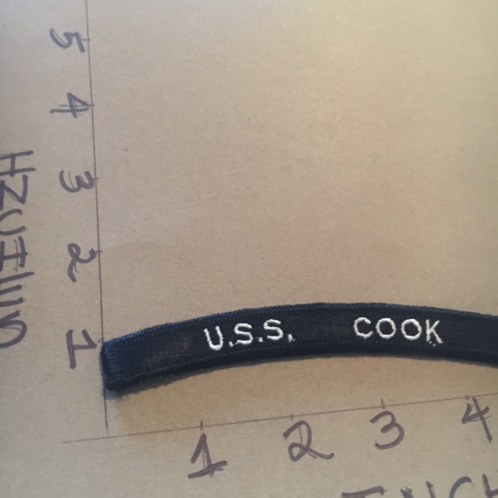 US NAVY SHOULDER STRIP TAB rocker Patch USS Cook