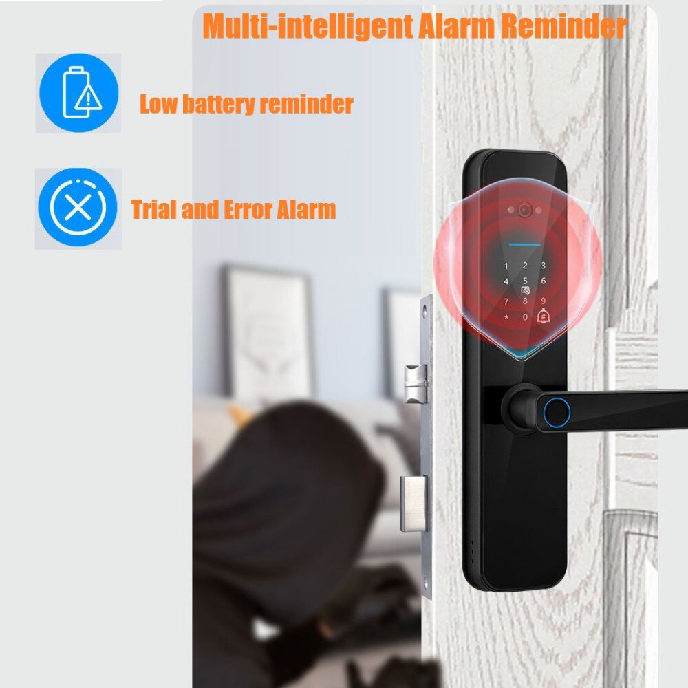 Face Recognition Tuya Wifi Smart Door Lock Visual Intercom Fingerprint