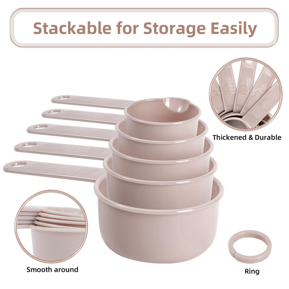 11 PCS Measuring Spoons and Cups Set Stackable Nesting Kitchen Tools