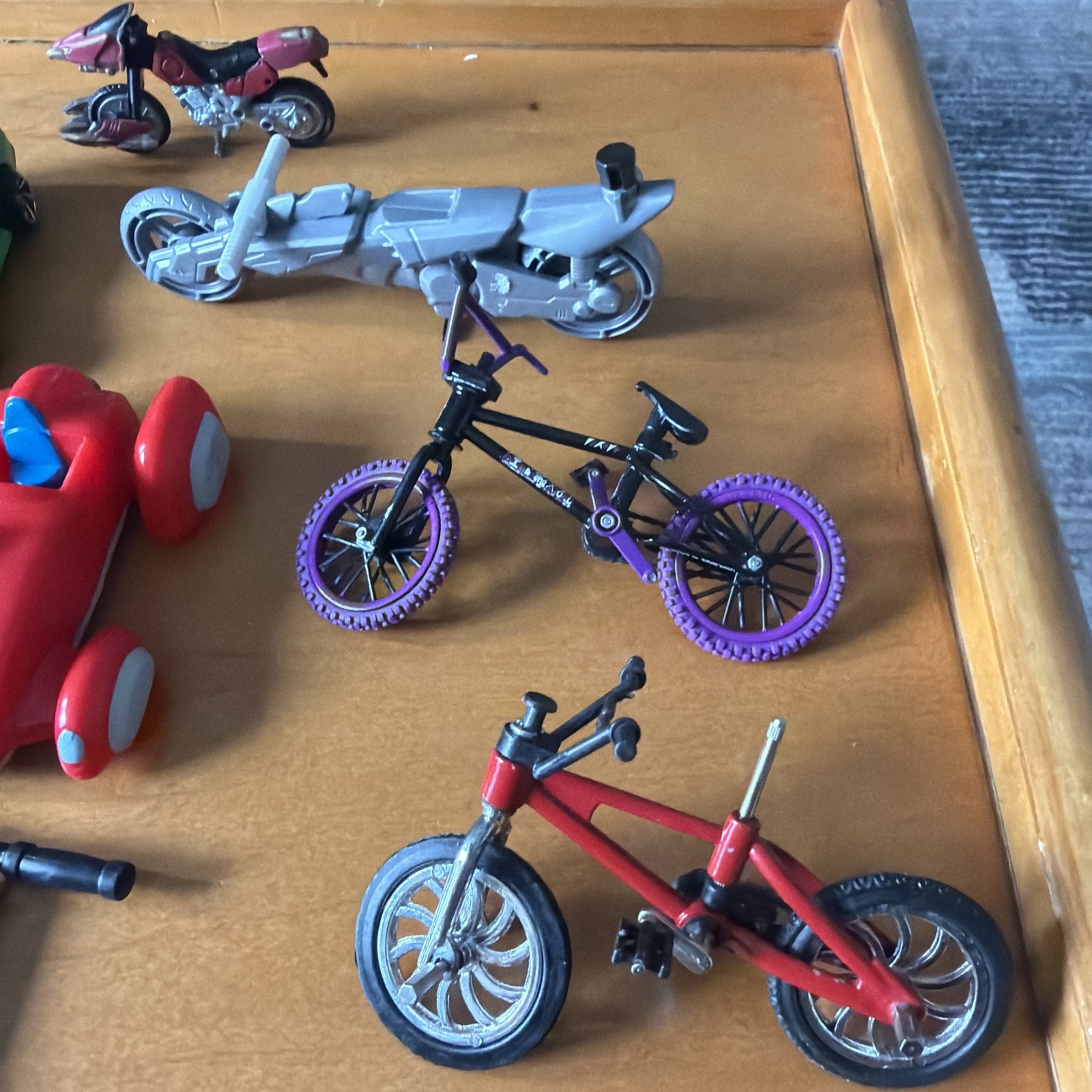 Used miniature toy vehicles and action figures mixed lot
