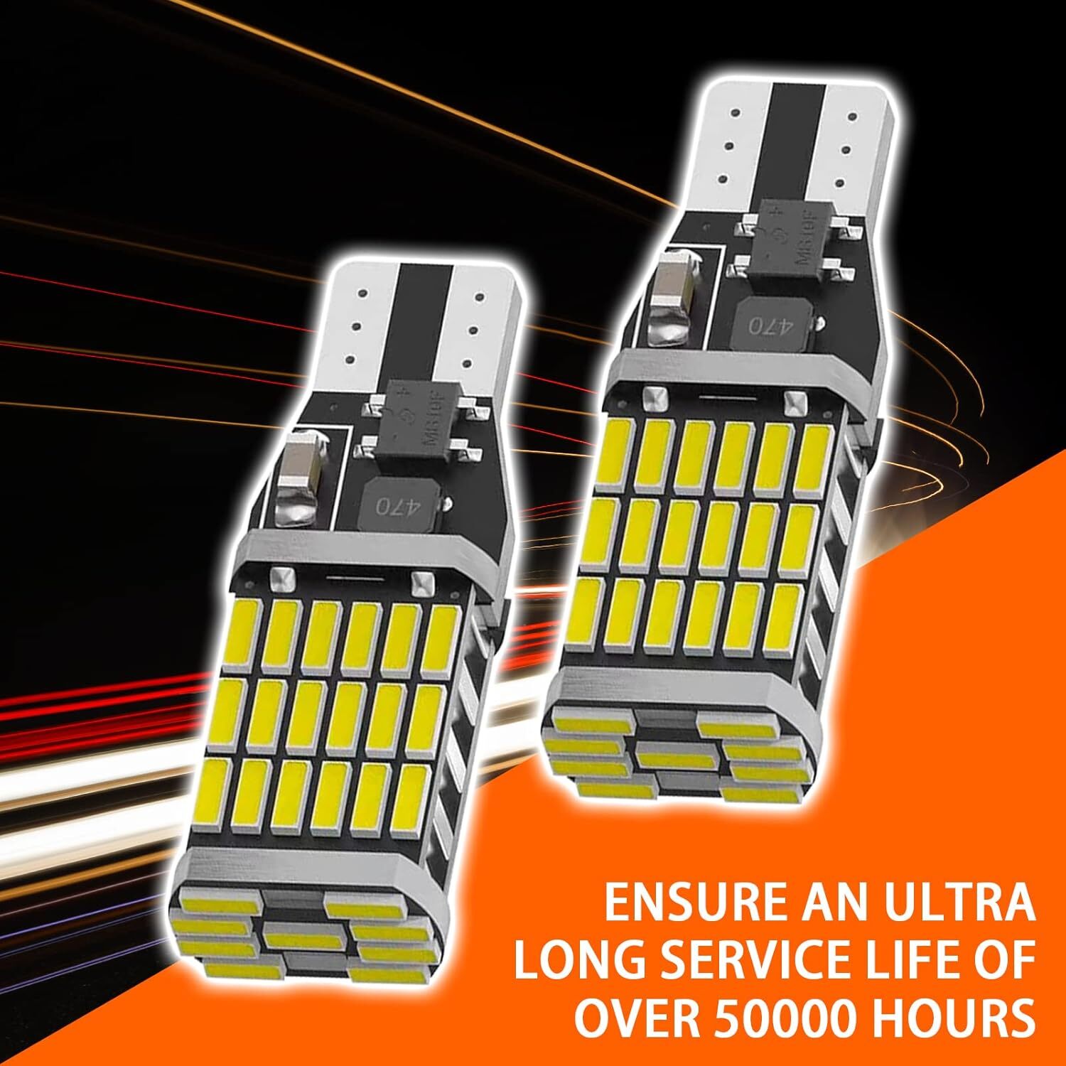 T15 921 912 LED Reverse Backup Light Bulbs W16W 916 6000K Super Bright White